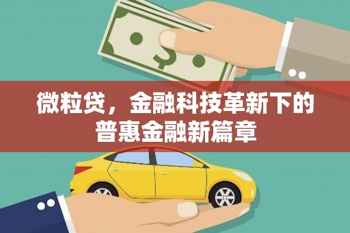 曲水微粒贷，金融科技革新下的普惠金融新篇章