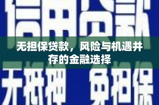 曲水无担保贷款，风险与机遇并存的金融选择