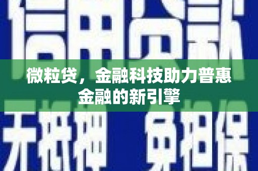 曲水微粒贷，金融科技助力普惠金融的新引擎