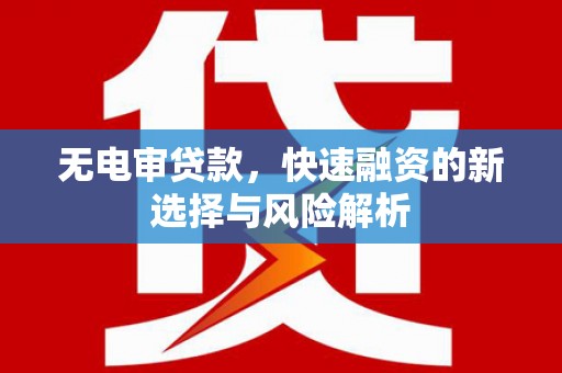 曲水无电审贷款，快速融资的新选择与风险解析