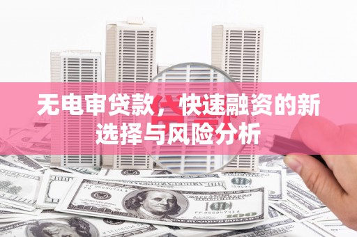 曲水无电审贷款，快速融资的新选择与风险分析