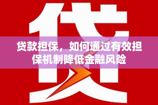曲水贷款担保，如何通过有效担保机制降低金融风险