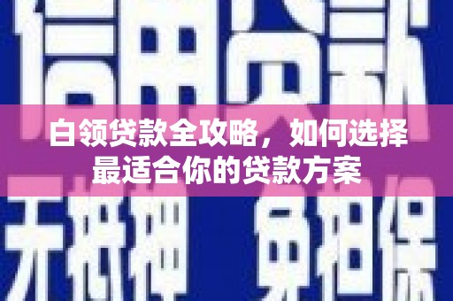 曲水白领贷款全攻略，如何选择最适合你的贷款方案